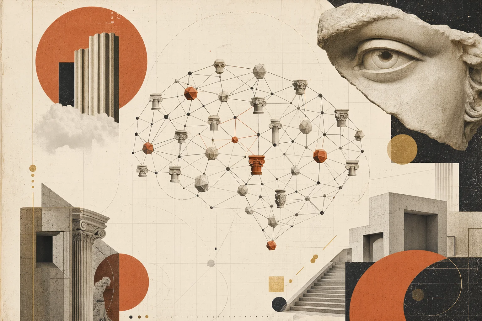 Neural network — classical column capitals as nodes